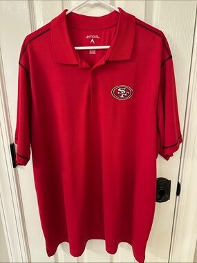 Antigua Red San Francisco 49ers Polo Shirt